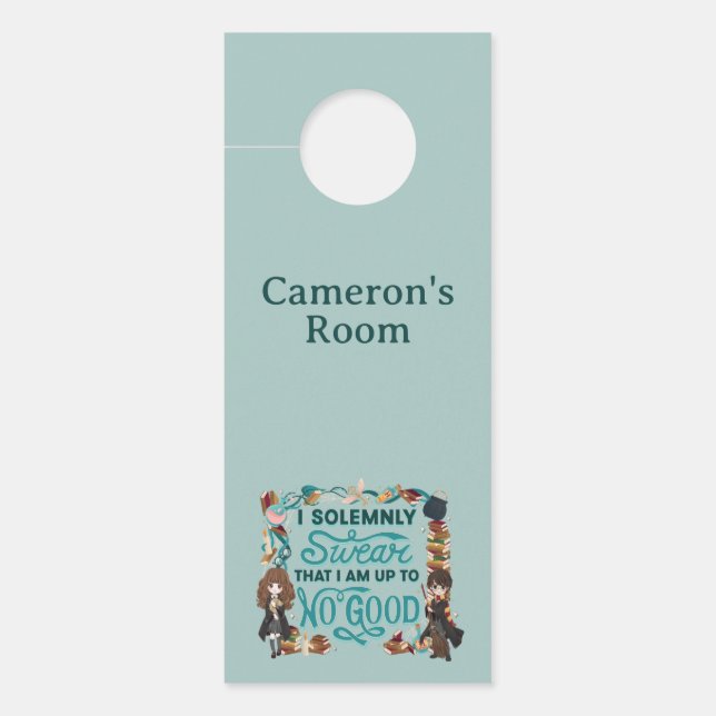 Affichette De Porte Aquarelle magique "Je jure solennellement" (Devant)