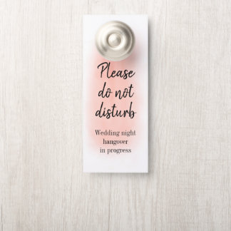 Affichette De Porte Aquarelle rose pâle Tricoter Ne Distourbe Pas