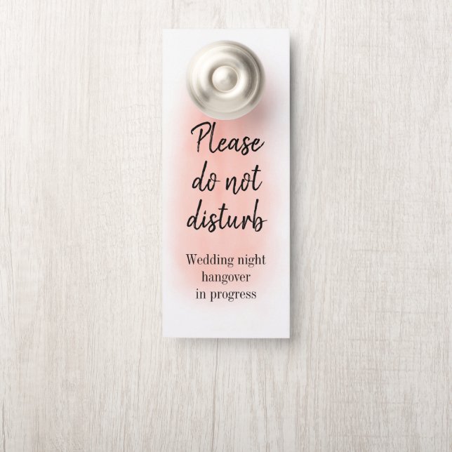 Affichette De Porte Aquarelle rose pâle Tricoter Ne Distourbe Pas (Sur le bouton)