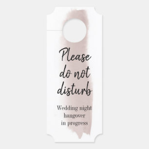 Affichette De Porte Aquarelle rose poussiéreuse Tricoter Ne Disturbe P
