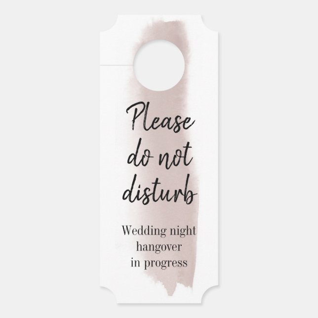 Affichette De Porte Aquarelle rose poussiéreuse Tricoter Ne Disturbe P (Devant)