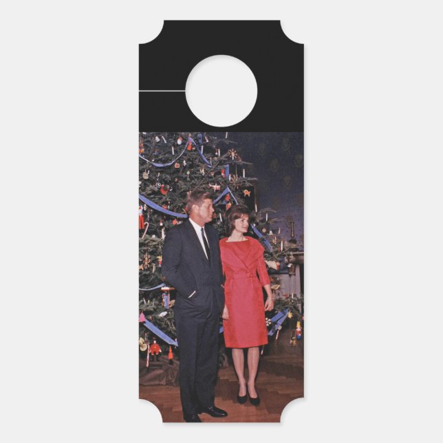 Affichette De Porte Arbre de Noël Président John Kennedy & Jacqueline (Devant)