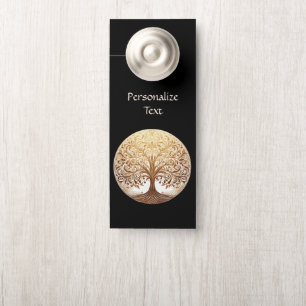 Affichette De Porte Arbre de vie spirituel zen or élégant 