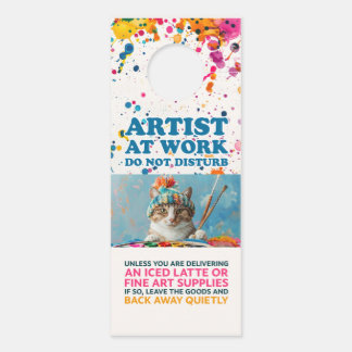 Affichette De Porte Artiste au travail NE PAS DÉRANGER (double-face)