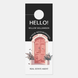 Affichette de porte avant du réaltor aquarelle