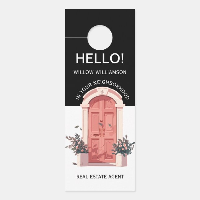Affichette de porte avant du réaltor aquarelle (Devant)