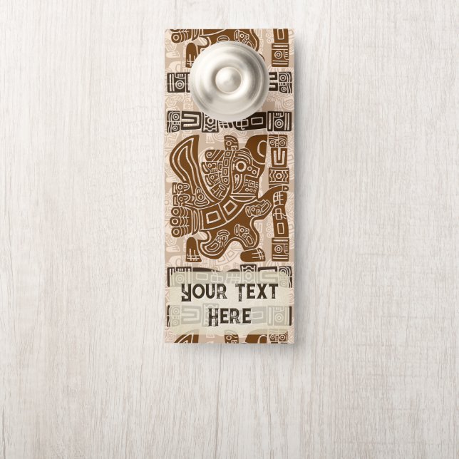 Affichette De Porte Aztec Eagle Guerrier Tribal Art antique (Sur le bouton)