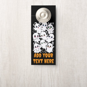 Affichette De Porte Baby Ghosts Éffrayant mignon Halloween humeur