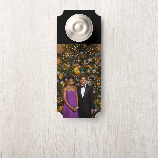 Affichette De Porte Barack Obama Président des États-Unis Noël à la Ma (Sur le bouton)