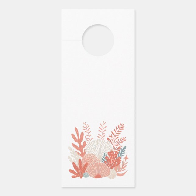 Affichette De Porte Barrière de corail côtière/nautique (Devant)