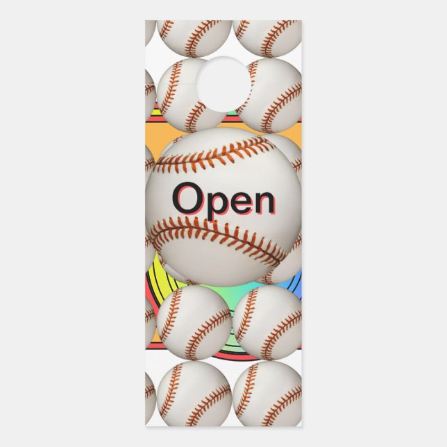 Affichette De Porte Baseball Ouvert/Fermé (Devant)