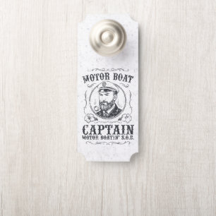 Affichette De Porte Bateau à moteur Capitaine Funny Pontoon Bateau