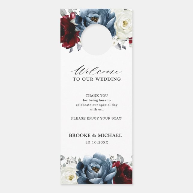 Affichette De Porte Bleu Ardoise Bourgogne Blanc Ivory Ne Disturbe Pas (Dos)