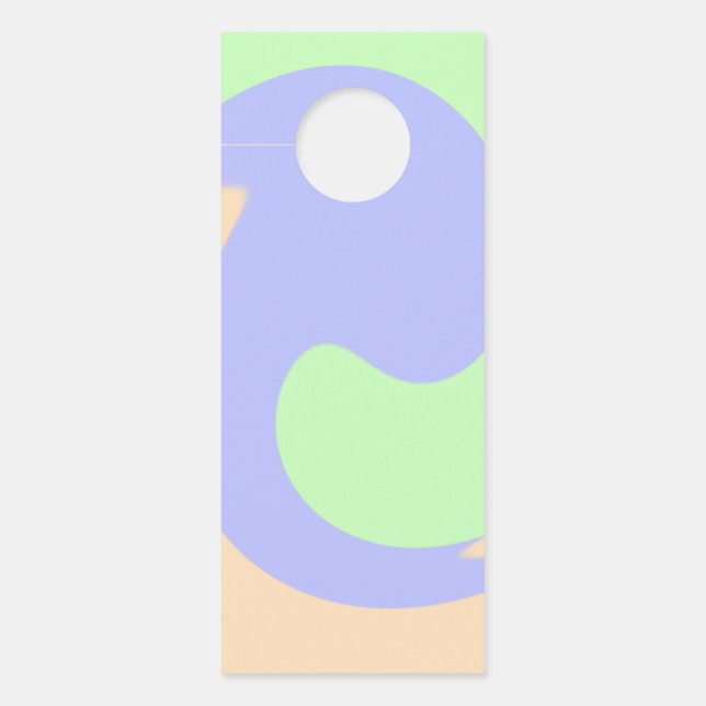 Affichette De Porte Bleu vert ombre fluide marbre boho audacieux motif (Devant)