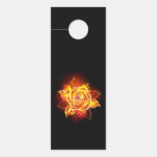 Affichette De Porte Blooming Fire Rose