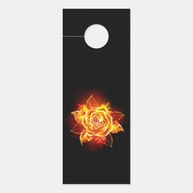 Affichette De Porte Blooming Fire Rose (Devant)