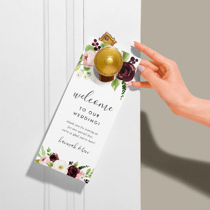 Affichette De Porte Blush Romance Mariage Bienvenue/Ne pas déranger