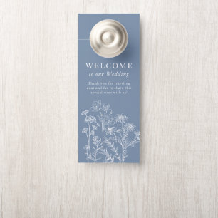 Affichette De Porte Boho Periwinkle Fleur sauvage Mariage Hotel