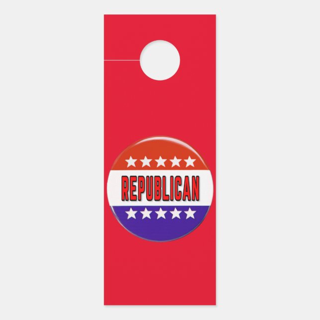 Affichette De Porte Bouton républicain (Devant)