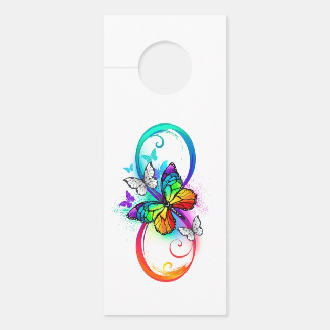 Affichette De Porte Bright infinity with rainbow butterfly (Devant)