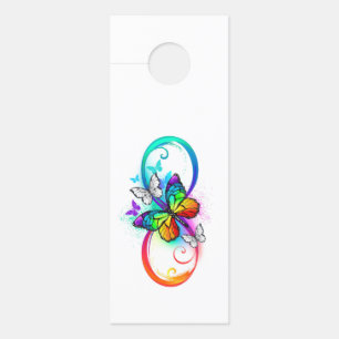 Affichette De Porte Bright infinity with rainbow butterfly