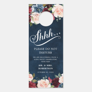 Affichette De Porte Burgundy Navy Blush Mariages ne dérangent pas