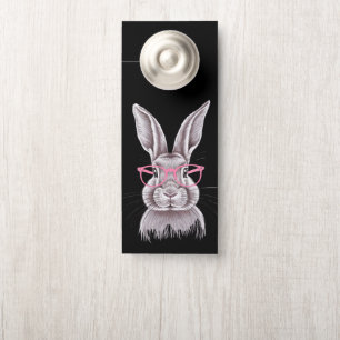 Affichette De Porte Cadeaux de famille mignons de lapin drôle de Pâque
