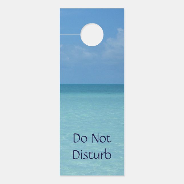 Affichette De Porte Caraïbes Horizon Tropical Turquoise Bleu (Devant)