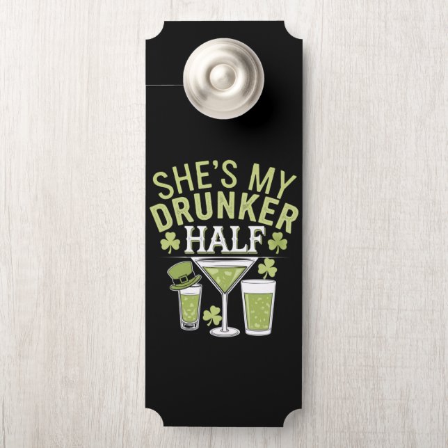 Affichette De Porte Chaussure Mon Couple Moitié St patrick Corresponda (Sur le bouton)