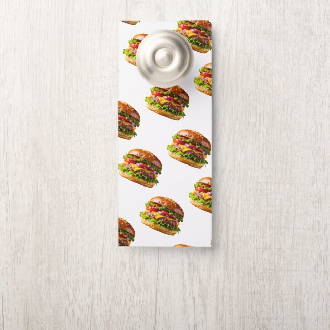 Affichette De Porte ChaussureHabille hamburger empilé thic (Sur le bouton)
