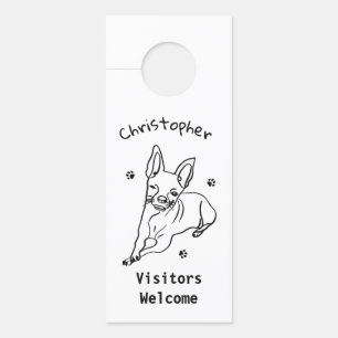 Affichette De Porte Chihuahua élégant : Décor Art Personnalisé