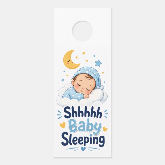 Affichette De Porte Chut bébé dort Grand porte-étiquette (Devant)