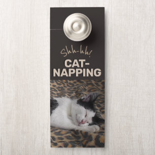 Affichette De Porte Chut ! Cat Napping