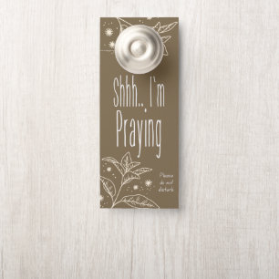 Affichette De Porte CHUT...Je prie, Ne pas déranger esthétique
