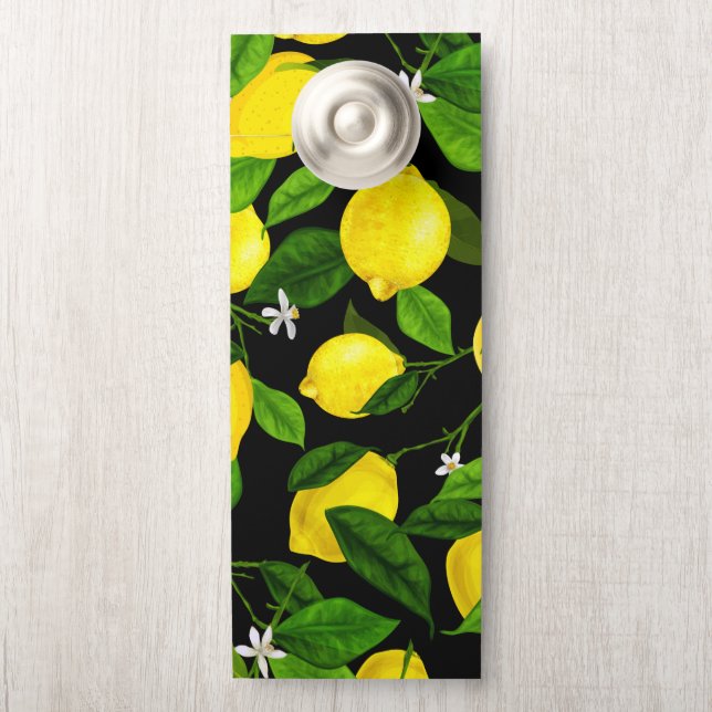 Affichette De Porte Citron Aquarelle 2 (Sur le bouton)