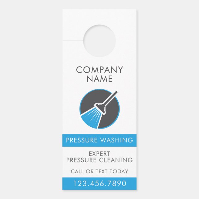 Affichette De Porte Code QR de lavage sous pression professionnel (Devant)