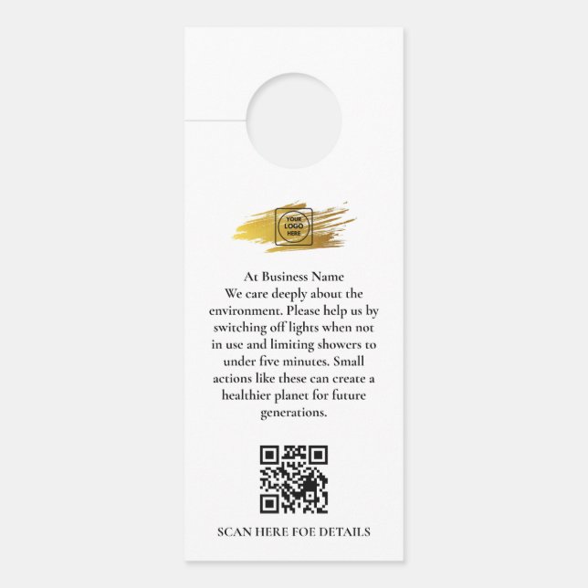 Affichette De Porte Code QR de logo personnalisé Panneau de porte d'hô (Devant)