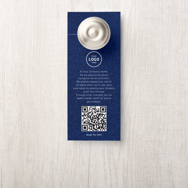 Affichette De Porte Code QR du logo de l'hôtel, informations pour les  (Sur le bouton)