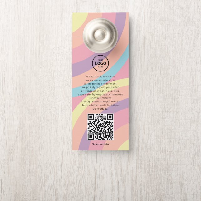 Affichette De Porte Code QR du logo de l'hôtel, informations pour les  (Sur le bouton)