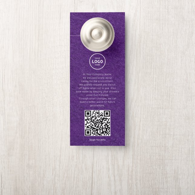 Affichette De Porte Code QR du logo de l'hôtel, informations pour les  (Sur le bouton)