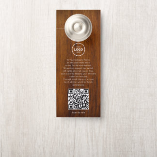 Affichette De Porte Code QR du logo de l'hôtel Informations pour les i