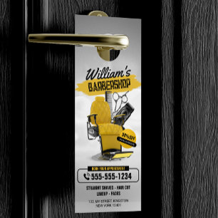 Affichette De Porte Coiffeur Moderne de Salon de Coiffure pour Hommes