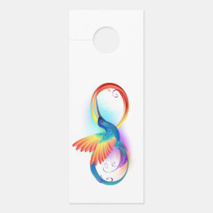 Affichette De Porte Colibri arc-en-ciel avec symbole Infinity