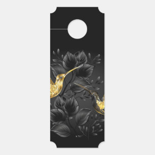 Affichette De Porte Colibri noir et or