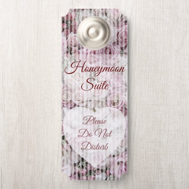 Affichette de porte - Collage Rose victorien (Sur le bouton)