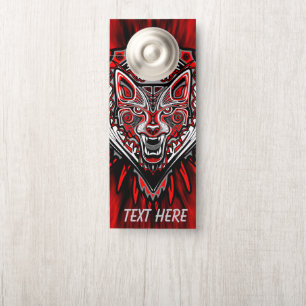 Affichette De Porte Conception de totem tribal Haida Loup