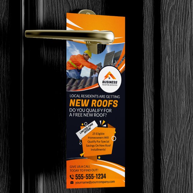 Affichette De Porte Construction de toitures professionnelles Gouttièr (Créateur téléchargé)