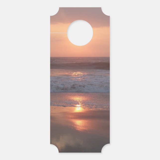Affichette de porte Coucher de soleil rose (Devant)