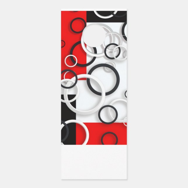 Affichette De Porte Couverture Sherpa Cercles Rouge Noir (Dos)