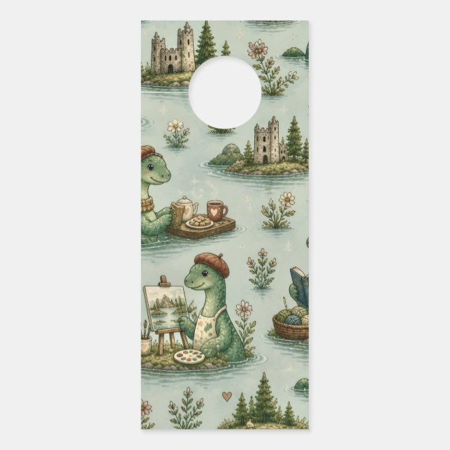 Affichette De Porte Cryptides confortables Nessie Monstre du Loch Ness (Devant)